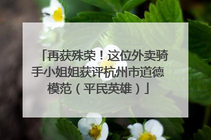再获殊荣！这位外卖骑手小姐姐获评杭州市道德模范（平民英雄）