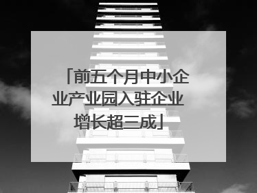 前五个月中小企业产业园入驻企业增长超三成