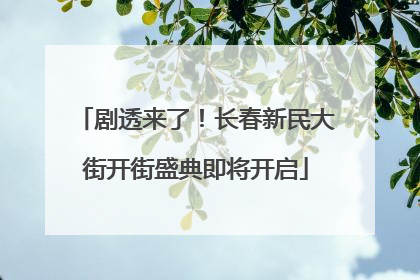 剧透来了！长春新民大街开街盛典即将开启