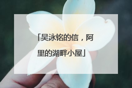 吴泳铭的信，阿里的湖畔小屋