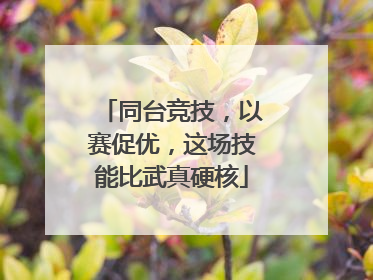 同台竞技，以赛促优，这场技能比武真硬核
