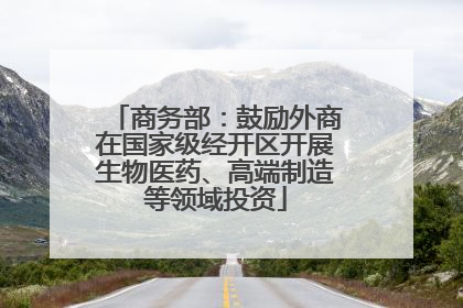 商务部：鼓励外商在国家级经开区开展生物医药、高端制造等领域投资
