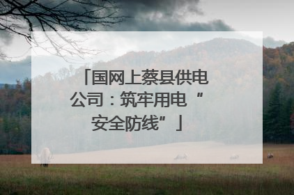 国网上蔡县供电公司：筑牢用电“安全防线”