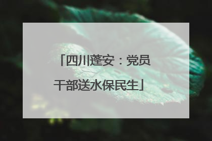 四川蓬安：党员干部送水保民生