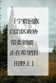 宁夏回族自治区政协常委刘媛：走在希望的田野上