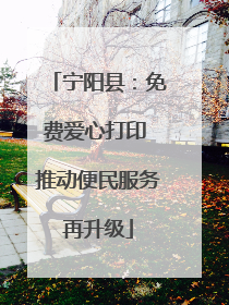 宁阳县：免费爱心打印 推动便民服务再升级