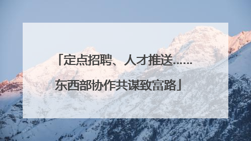 定点招聘、人才推送……东西部协作共谋致富路