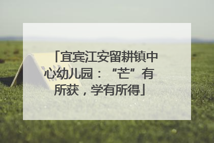 宜宾江安留耕镇中心幼儿园：“芒”有所获，学有所得