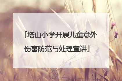 塔山小学开展儿童意外伤害防范与处理宣讲