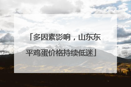 多因素影响，山东东平鸡蛋价格持续低迷