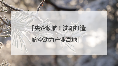央企领航！沈阳打造航空动力产业高地