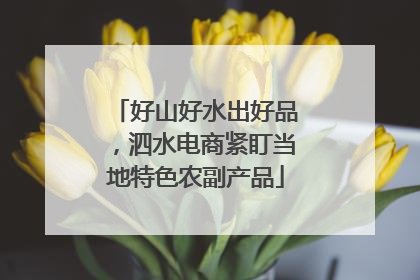 好山好水出好品，泗水电商紧盯当地特色农副产品