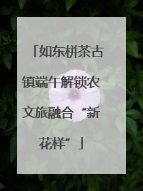如东栟茶古镇端午解锁农文旅融合“新花样”