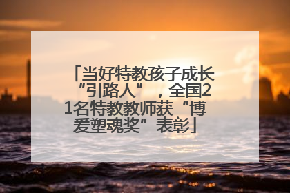 当好特教孩子成长“引路人”，全国21名特教教师获“博爱塑魂奖”表彰