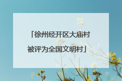 徐州经开区大庙村被评为全国文明村