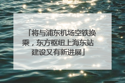 将与浦东机场空铁换乘，东方枢纽上海东站建设又有新进展