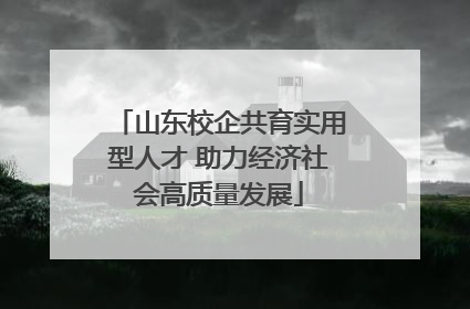 山东校企共育实用型人才 助力经济社会高质量发展