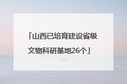 山西已培育建设省级文物科研基地26个