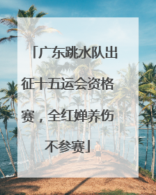 广东跳水队出征十五运会资格赛，全红婵养伤不参赛