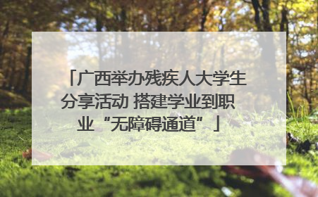广西举办残疾人大学生分享活动 搭建学业到职业“无障碍通道”