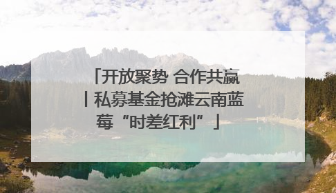 开放聚势 合作共赢丨私募基金抢滩云南蓝莓“时差红利”