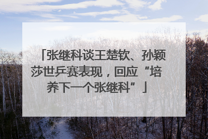 张继科谈王楚钦、孙颖莎世乒赛表现，回应“培养下一个张继科”