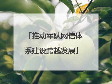 推动军队网信体系建设跨越发展