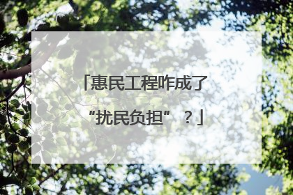 惠民工程咋成了“扰民负担”？