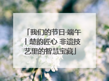 我们的节日·端午丨楚韵匠心 非遗技艺里的智慧宝藏