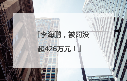 李海鹏，被罚没超426万元！