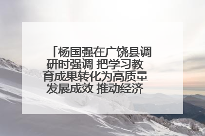 杨国强在广饶县调研时强调 把学习教育成果转化为高质量发展成效 推动经济稳健向好进中提质