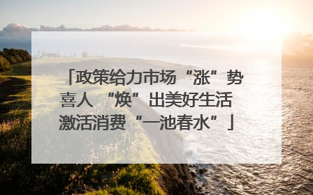 政策给力市场“涨”势喜人 “焕”出美好生活激活消费“一池春水”