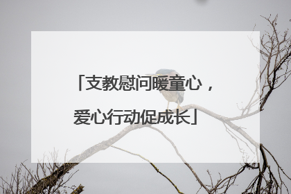 支教慰问暖童心，爱心行动促成长