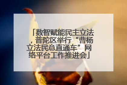 数智赋能民主立法，普陀区举行“曹杨立法民意直通车”网络平台工作推进会