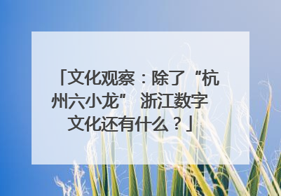 文化观察：除了“杭州六小龙” 浙江数字文化还有什么？