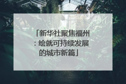 新华社聚焦福州：绘就可持续发展的城市新篇