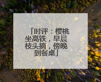 时评：樱桃坐高铁，早晨枝头摘，傍晚到餐桌