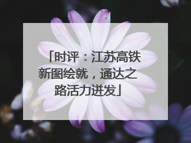 时评：江苏高铁新图绘就，通达之路活力迸发