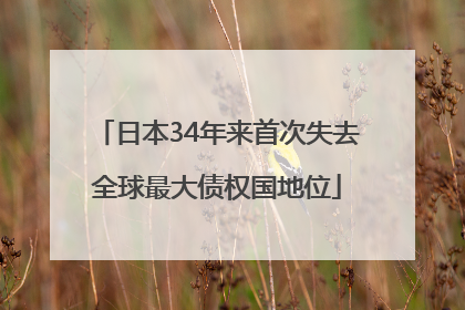 日本34年来首次失去全球最大债权国地位