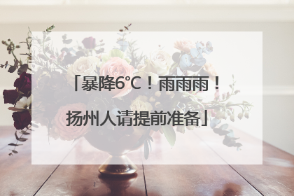 暴降6℃！雨雨雨！扬州人请提前准备