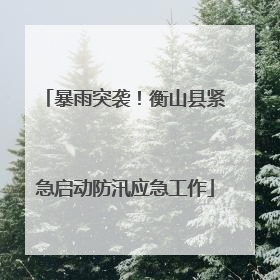 暴雨突袭！衡山县紧急启动防汛应急工作