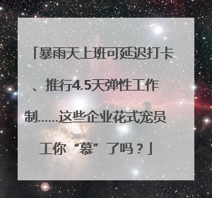 暴雨天上班可延迟打卡、推行4.5天弹性工作制……这些企业花式宠员工你“慕”了吗？