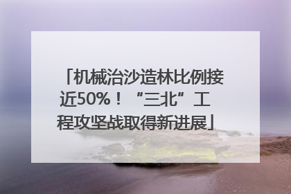 机械治沙造林比例接近50%！“三北”工程攻坚战取得新进展