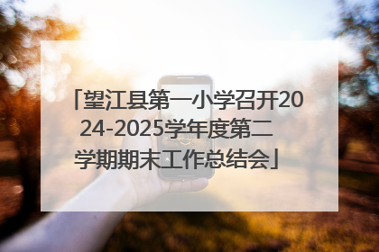 望江县第一小学召开2024-2025学年度第二学期期末工作总结会