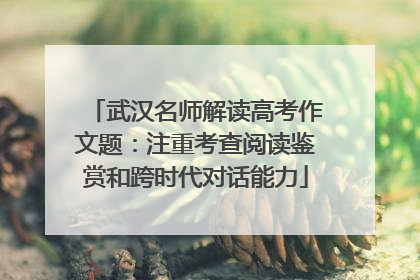 武汉名师解读高考作文题：注重考查阅读鉴赏和跨时代对话能力