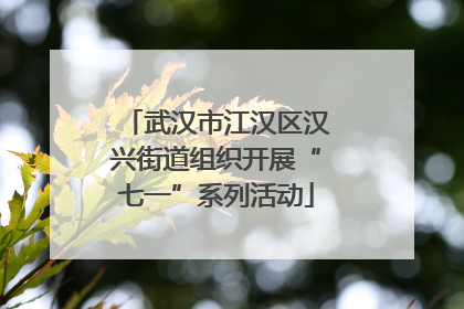 武汉市江汉区汉兴街道组织开展“七一”系列活动