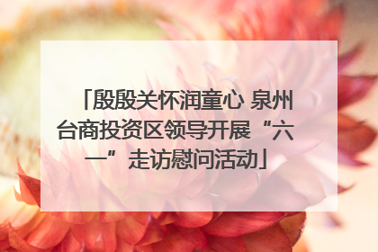 殷殷关怀润童心 泉州台商投资区领导开展“六一”走访慰问活动