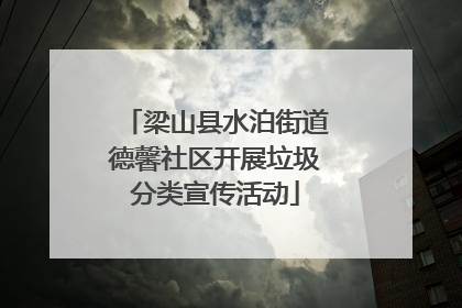 梁山县水泊街道德馨社区开展垃圾分类宣传活动