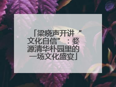 梁晓声开讲“文化自信”：婺源清华朴园里的一场文化盛宴