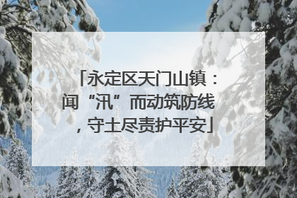 永定区天门山镇：闻“汛”而动筑防线，守土尽责护平安